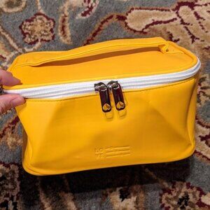 New Women Small Yellow Cosmetic Makeup Bag, Waterproof Zipper Pouch Organizer